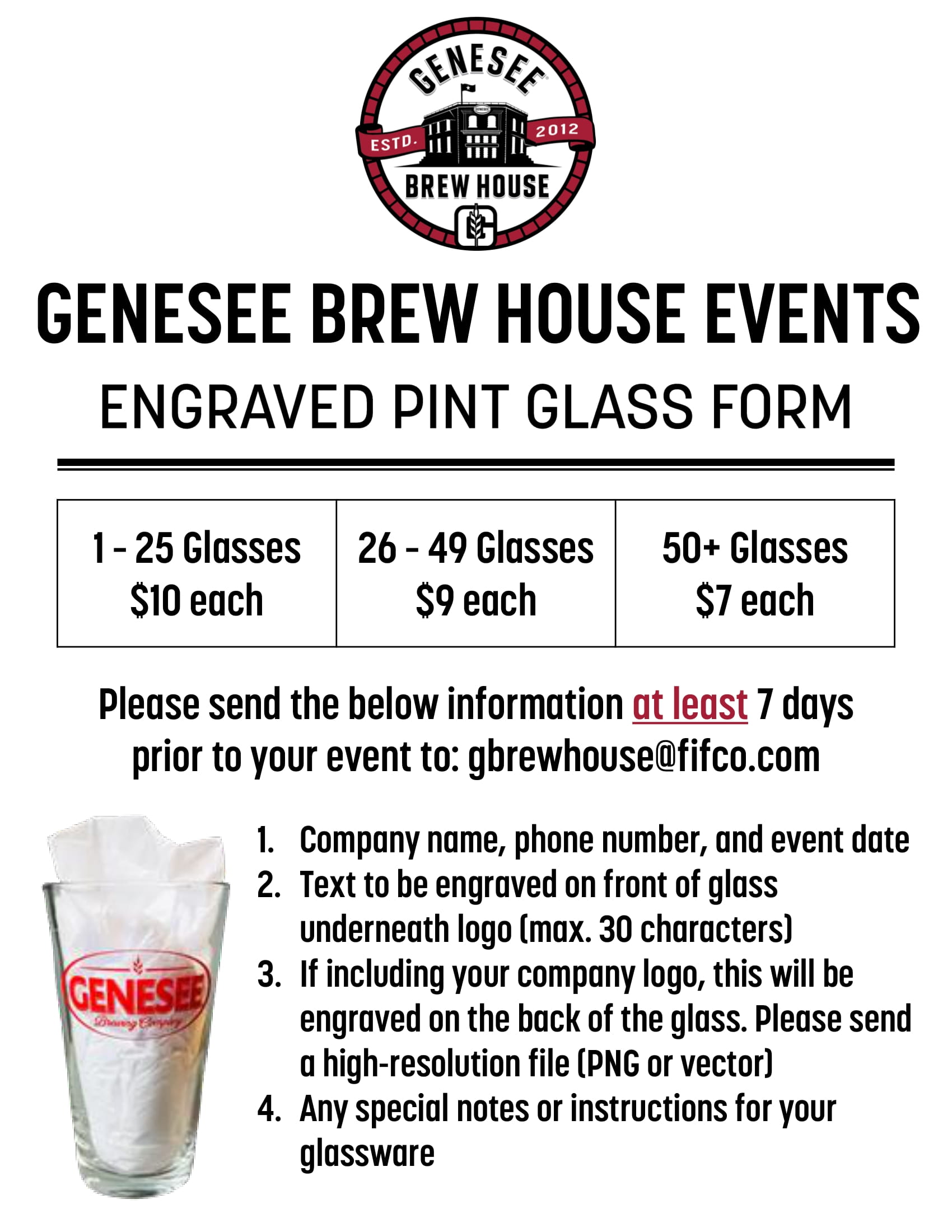 book an indoor private event at Genesee Brewery